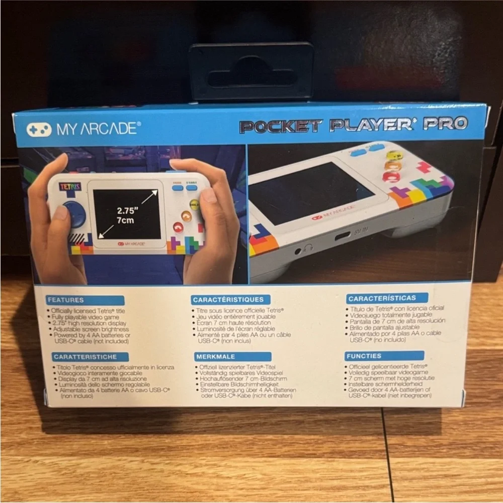 Arcade Pocket Player Pro - White with Blue and Multicolor Accents